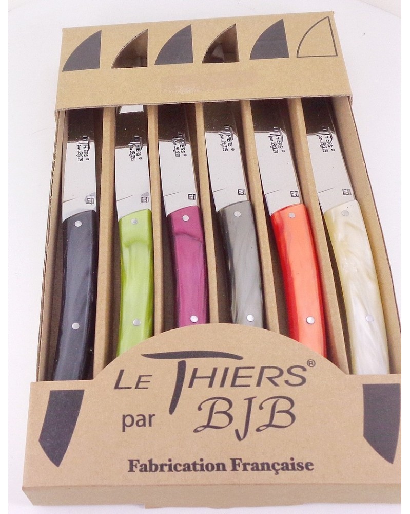 coffret 6 couteaux Le THIERS manche en plexi automne LES COFFRETS