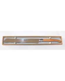 couteau a pain LAGUIOLE 1 mitre inox , manche en bois d'olivier LES ACCESSOIRES