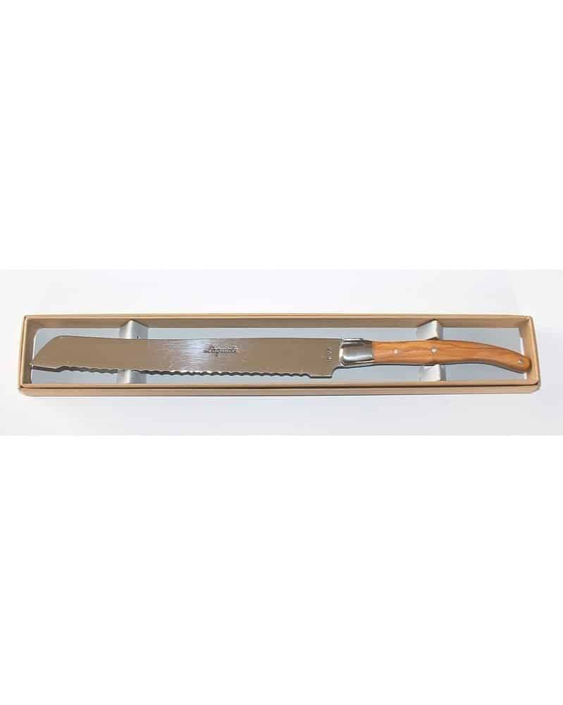 couteau a pain LAGUIOLE 1 mitre inox , manche en bois d'olivier LES ACCESSOIRES