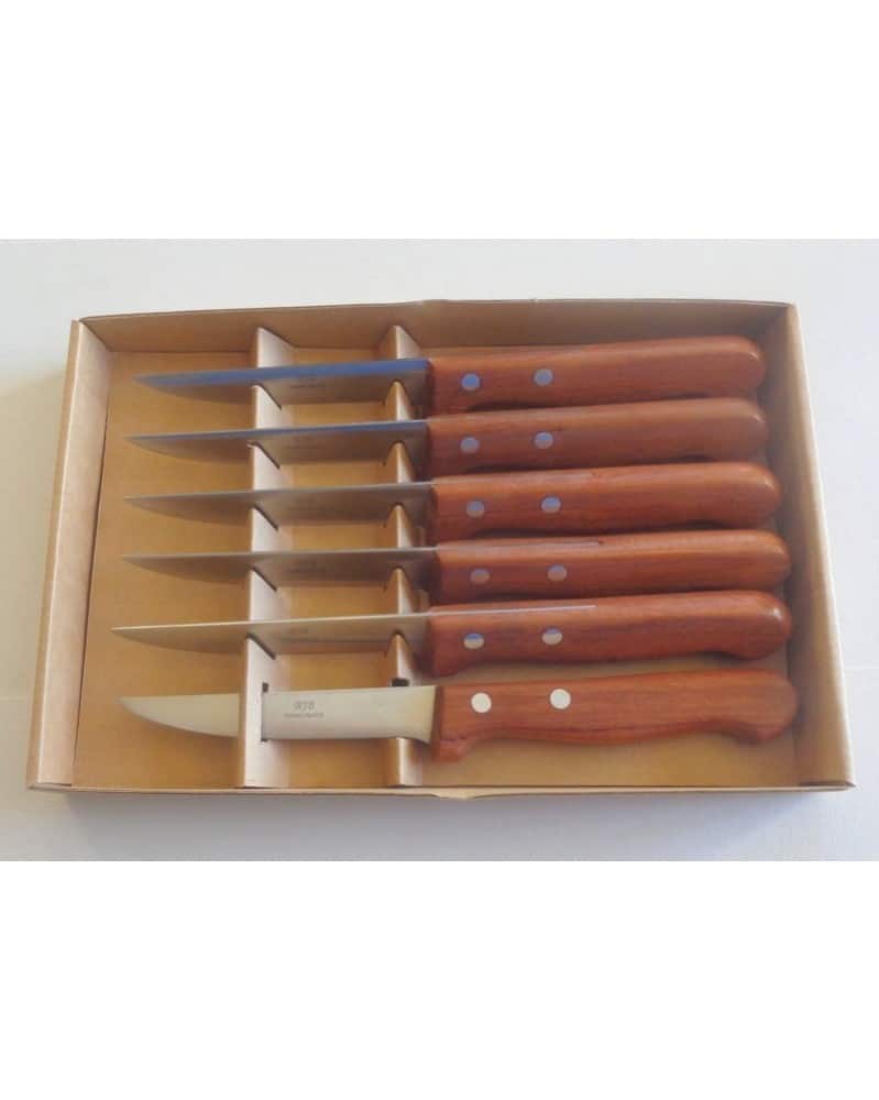 Coffret de 6 couteaux à viande manche palissandre COUTEAUX DE TABLE