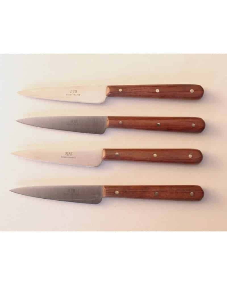 4 couteaux office lames 8 cms inox manche inox COUTEAUX DE CUISINE