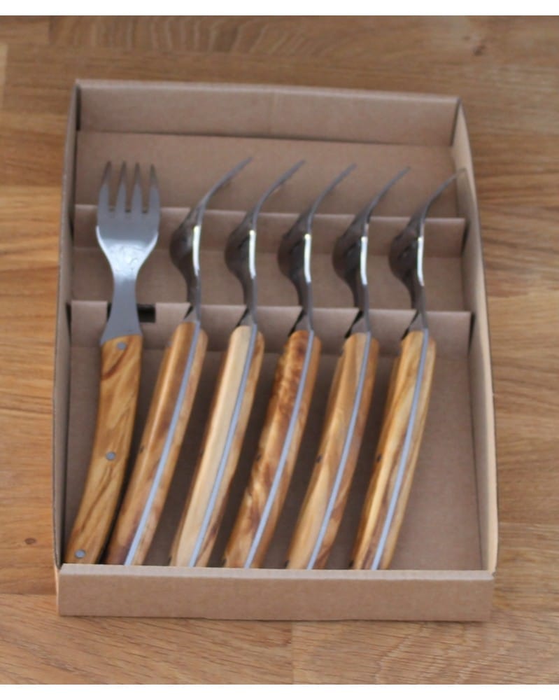 Fourchettes de Table Laguiole Tout Inox Brillant - Coffret de 6