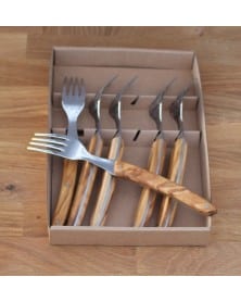 Coffret 6 couteaux de table 21cm Le Thiers manche olivier AU SABOT