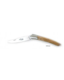 Couteau Le Thiers® manche en olivier, Fermant. 10 cm à mitre inox COUTEAUX FERMANTS
