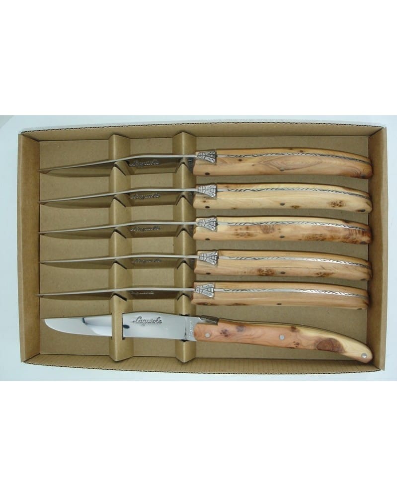 Coffret Laguiole ,manche en bois de Genevrier LAGUIOLE PAR BJB