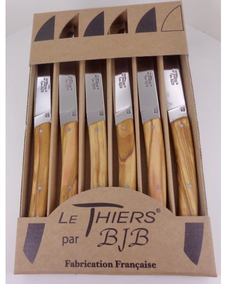 Couteau Du Berger Manche Bois D'Olivier Lame 9cm - AN143 Pliable